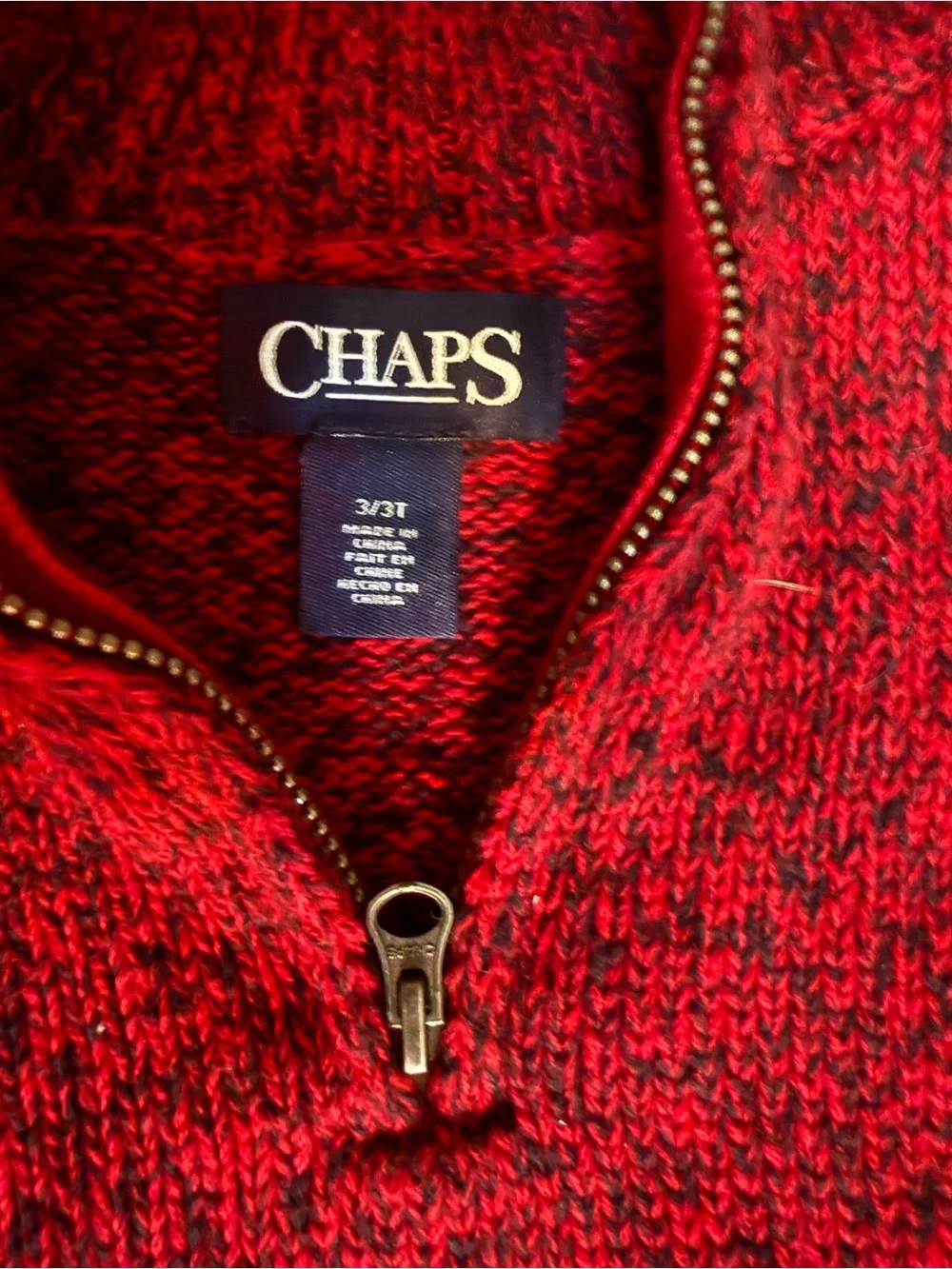 Chaps Kids Half-Zip Sweater Pullover in Maroon